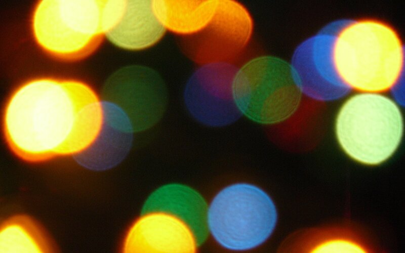 Colorful Bokeh Lights — Yellow, Abstract