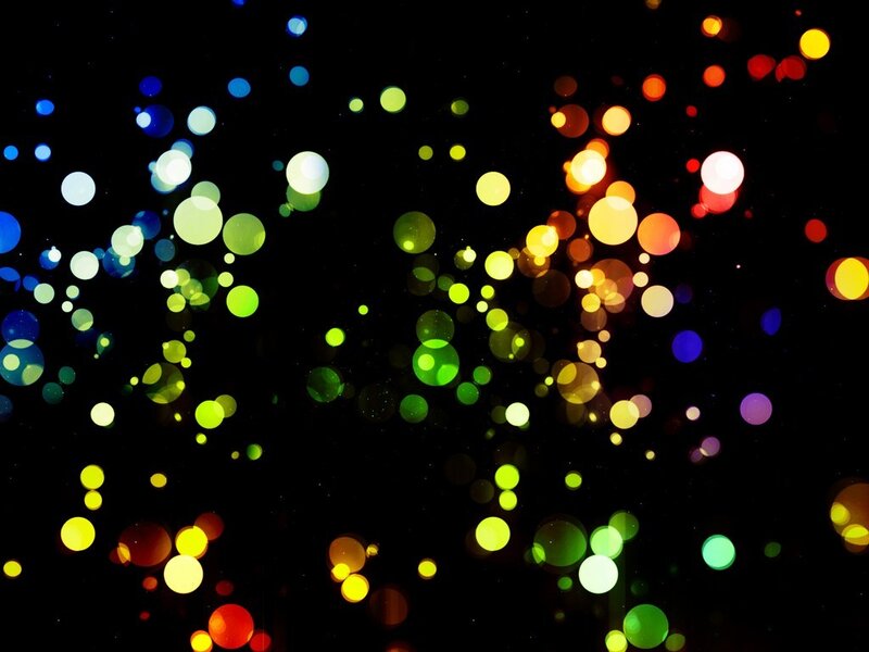 Colorful Bokeh Lights — Yellow, Vibrant, Abstract, Circles, Dark Background