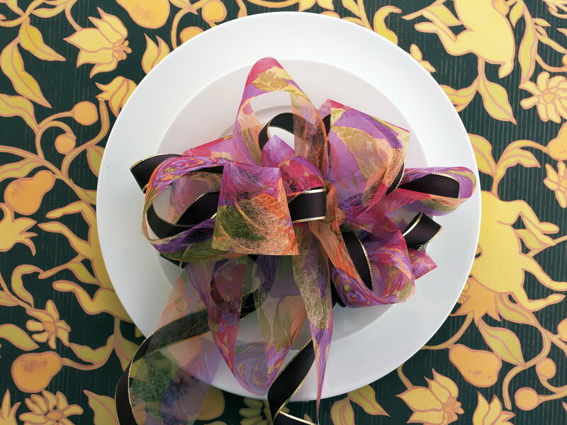 Colorful Bow on Plate