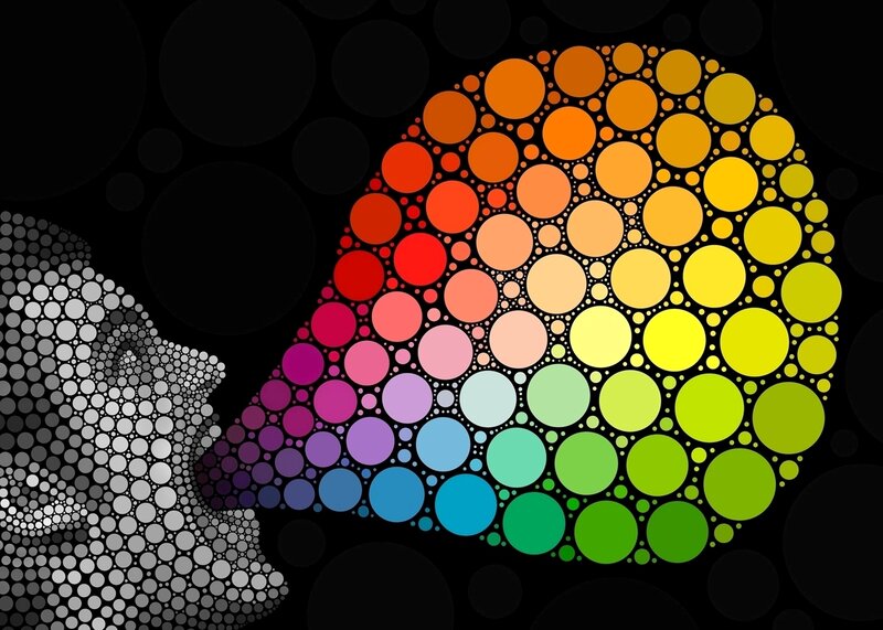 Colorful brain mosaic
