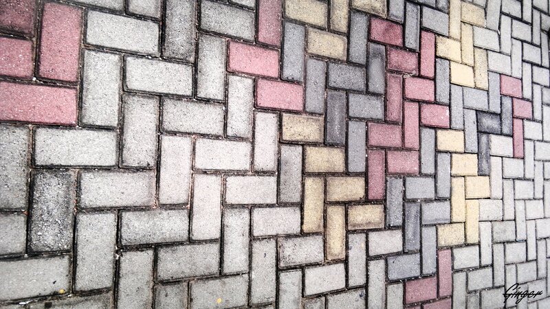 colorful brick pavement pattern