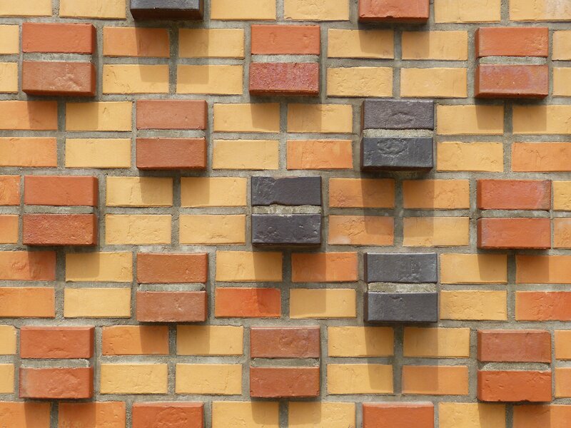 Colorful Brick Wall — Orange