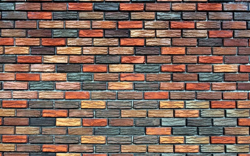 Colorful Brick Wall — Red, Neutral, Photograph, Bricks
