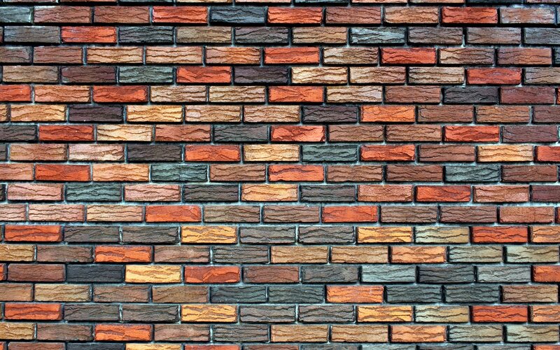 Colorful Brick Wall — Red, Neutral