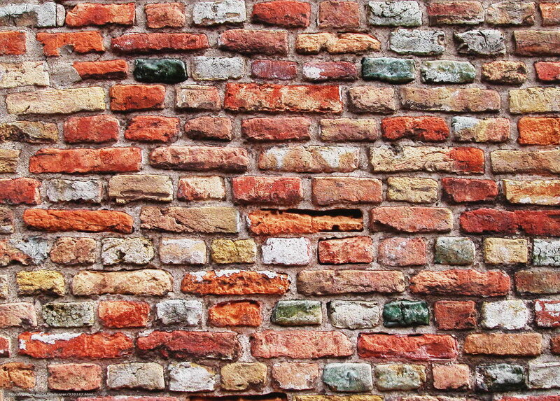 Colorful Brick Wall — Red, Textured, Photograph