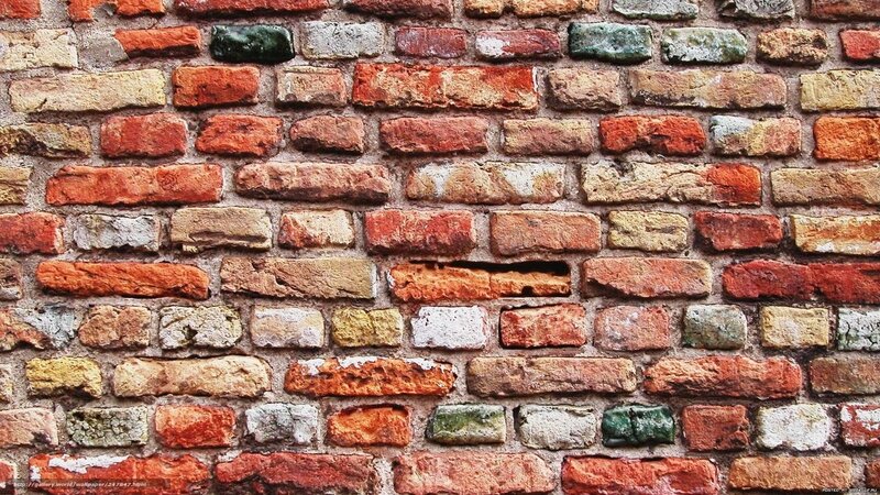 Colorful Brick Wall — Red, Textured