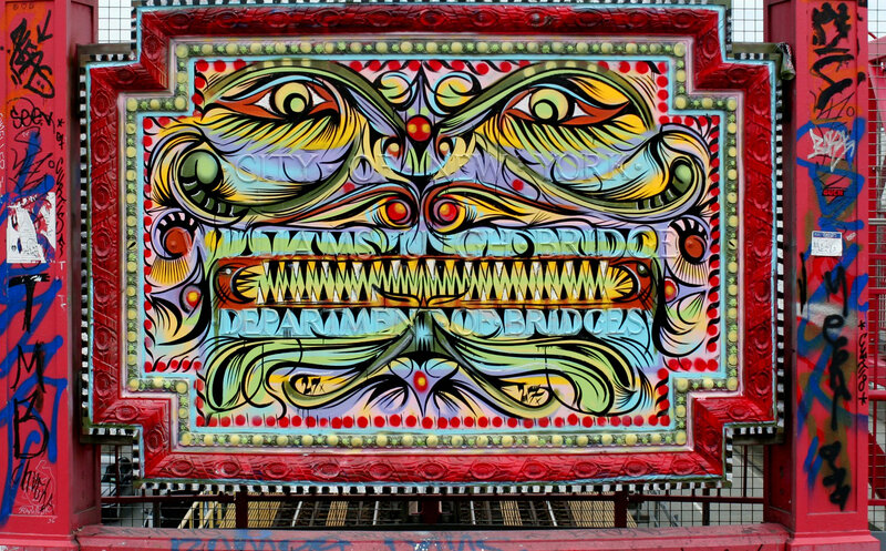 colorful bridge mural in new york