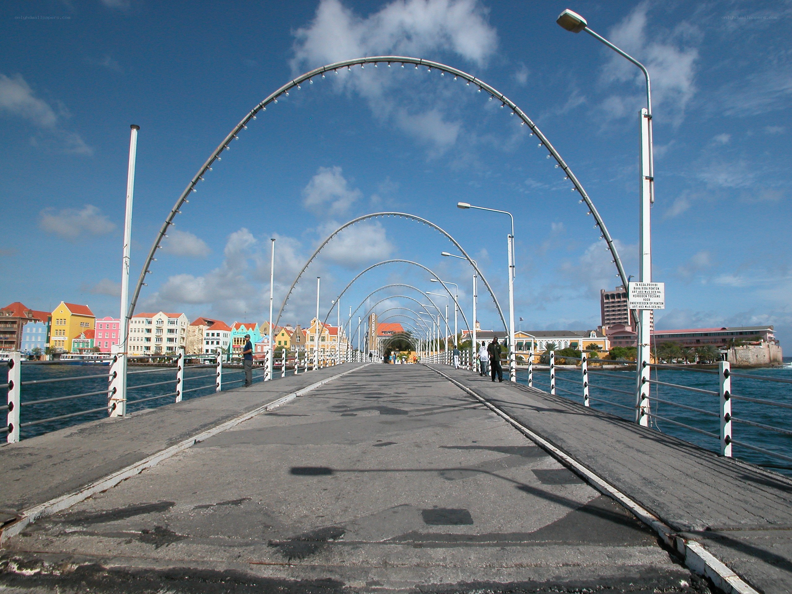 Colorful bridge over water