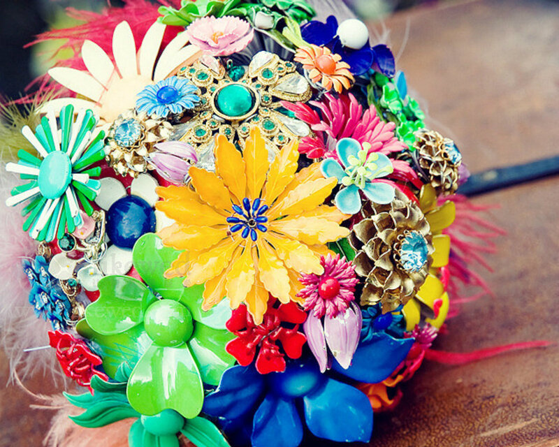 Colorful Brooch Bouquet