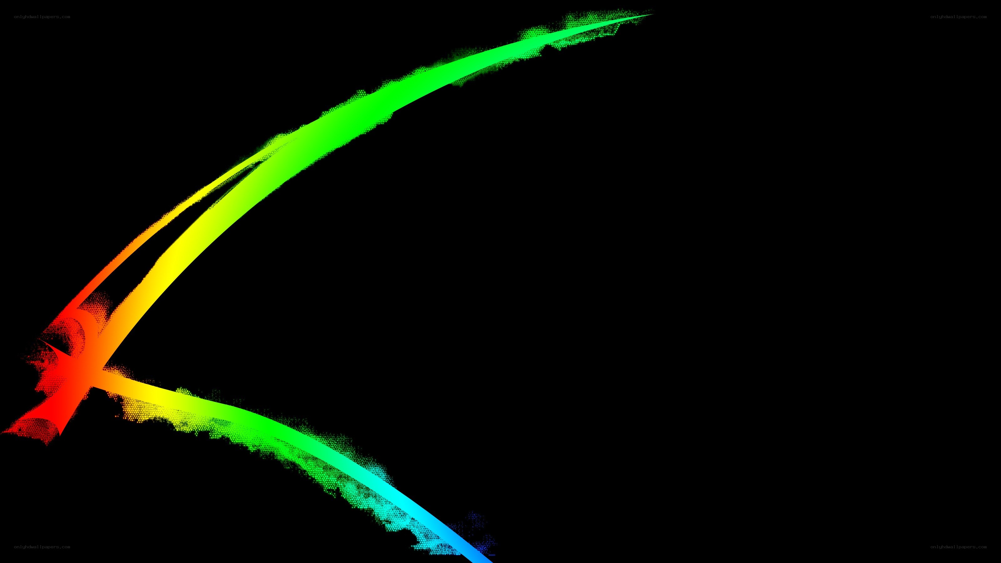 colorful brush stroke on black