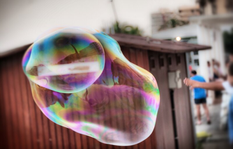 Colorful bubble in the air