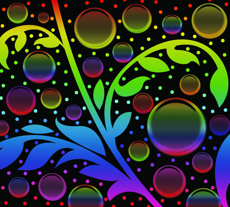 Colorful Bubble Pattern — Black