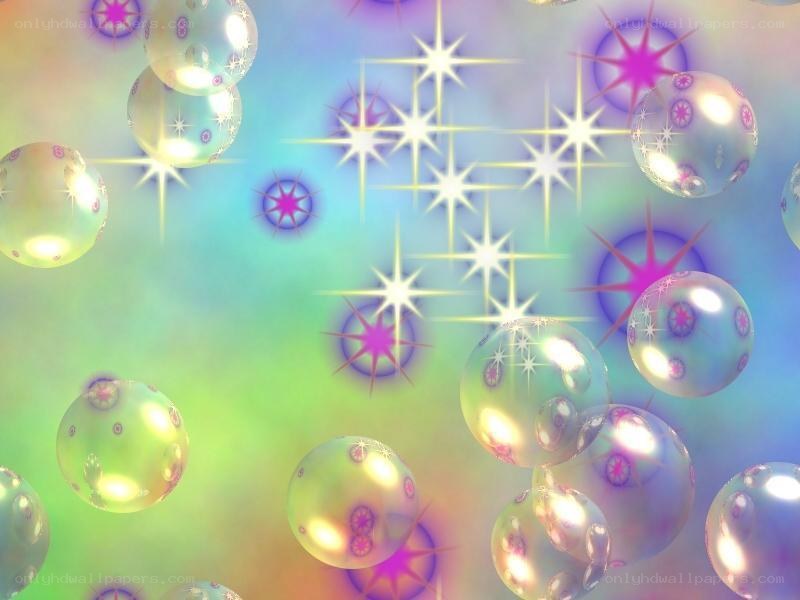 colorful bubbles and stars