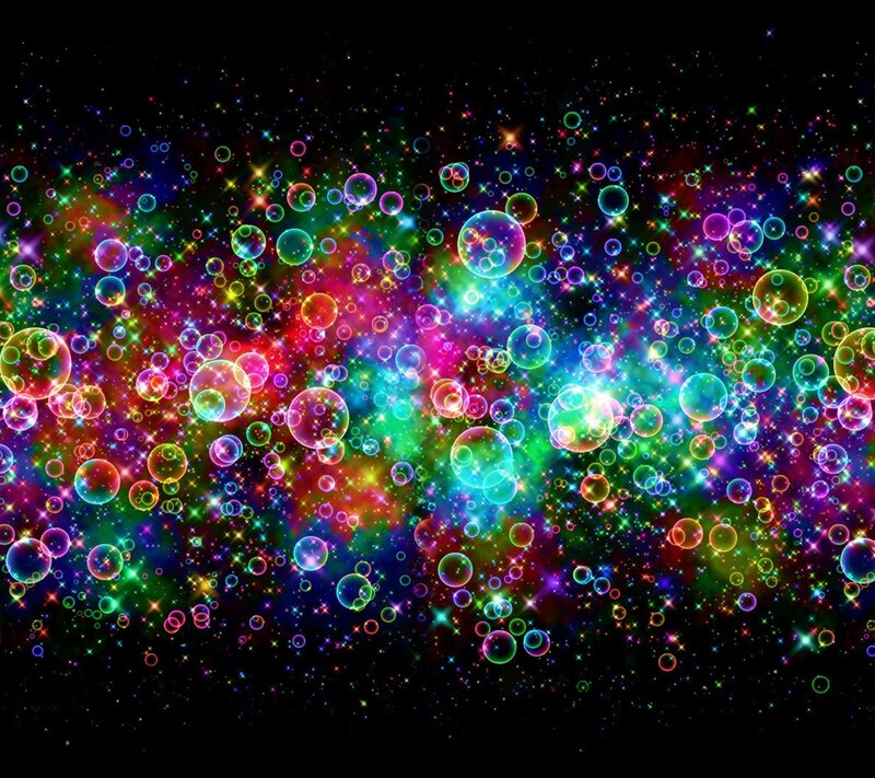 Colorful Bubbles and Stars — Rainbow