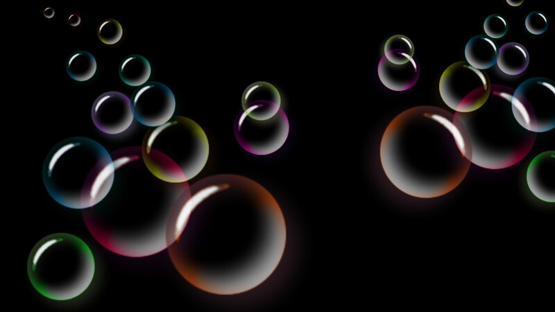Colorful Bubbles Floating — Black