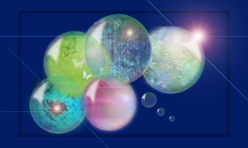 Colorful Bubbles Floating — Blue