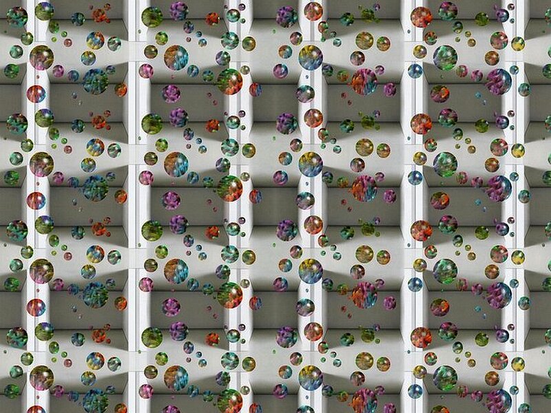 Colorful Bubbles in Grid
