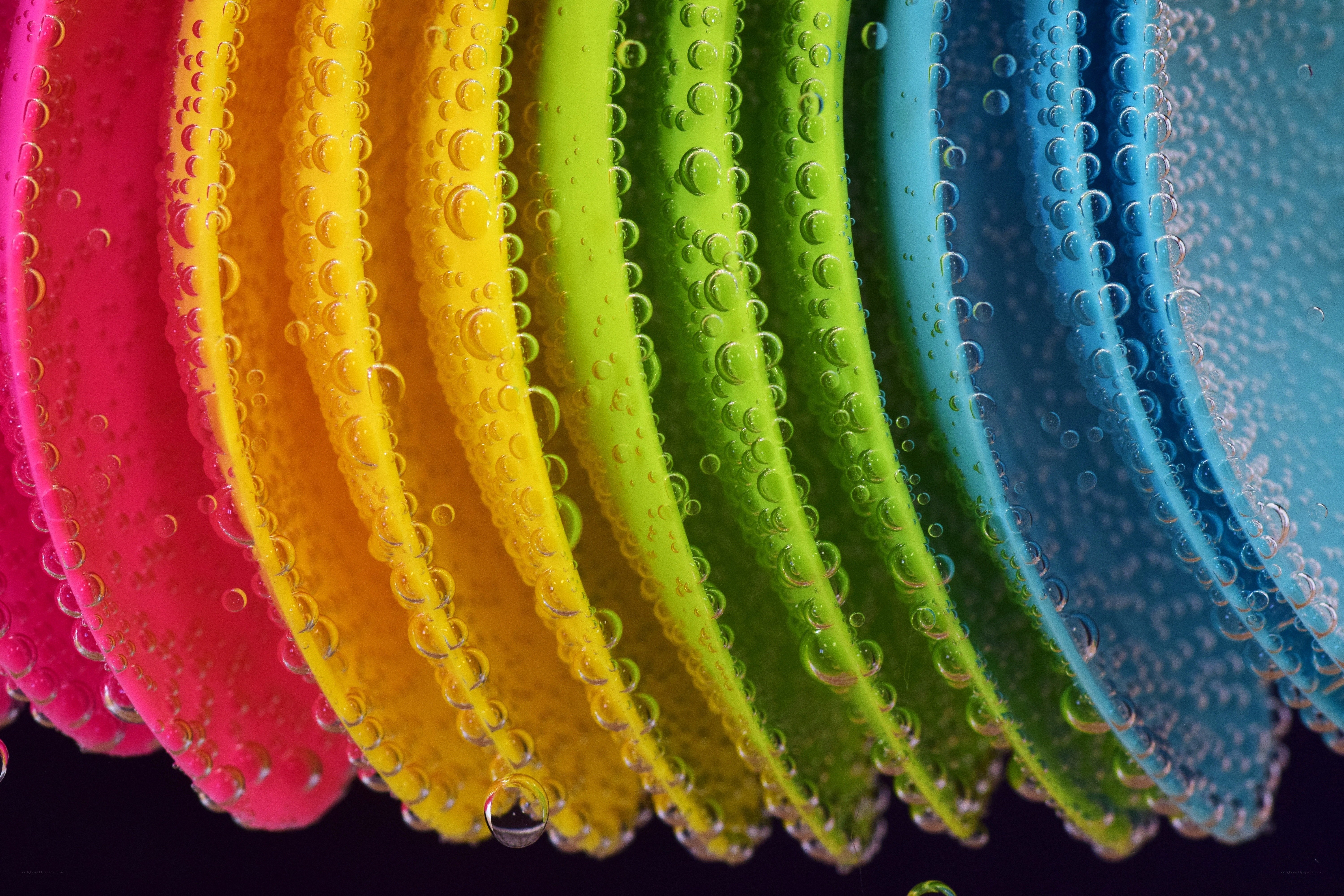 Colorful bubbles in liquid