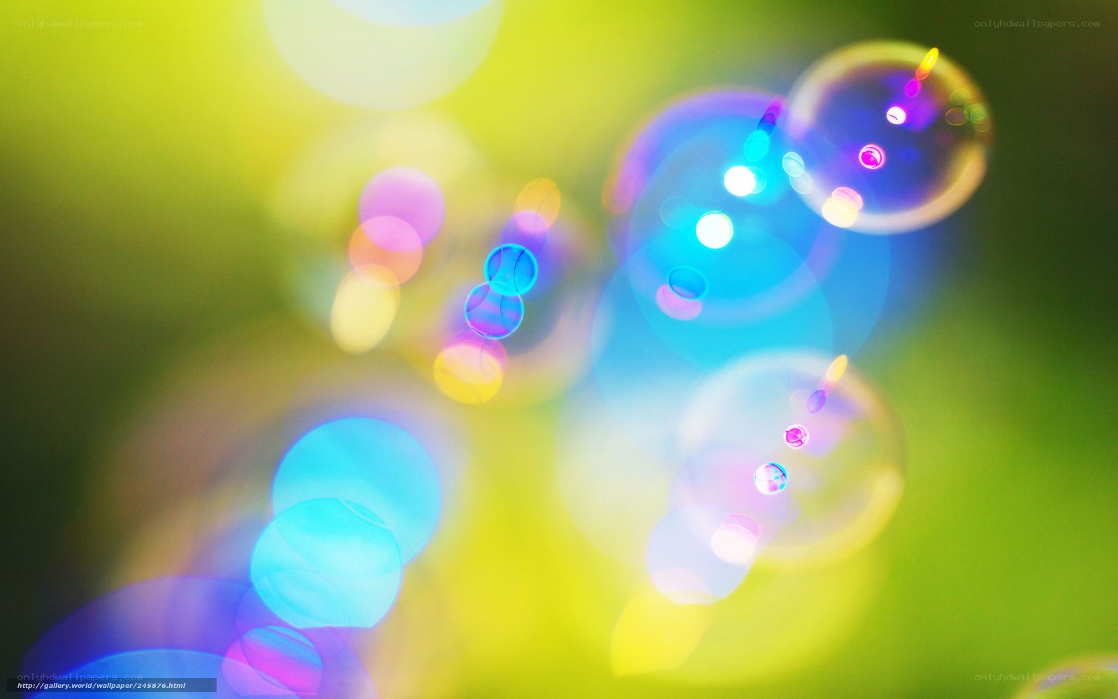 Colorful bubbles in soft focus