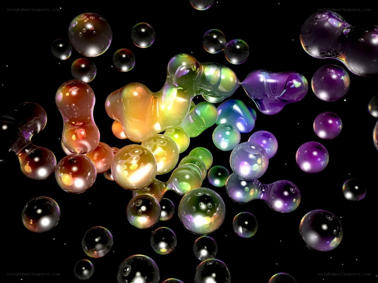 Colorful bubbles in space