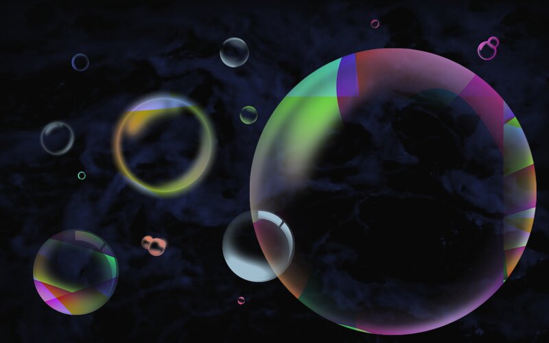 Colorful bubbles in space