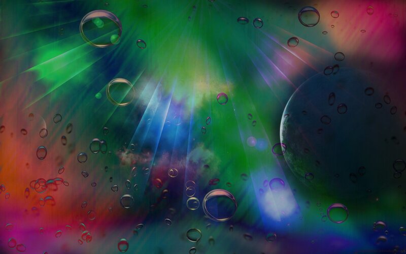 Colorful Bubbles in Space — Green