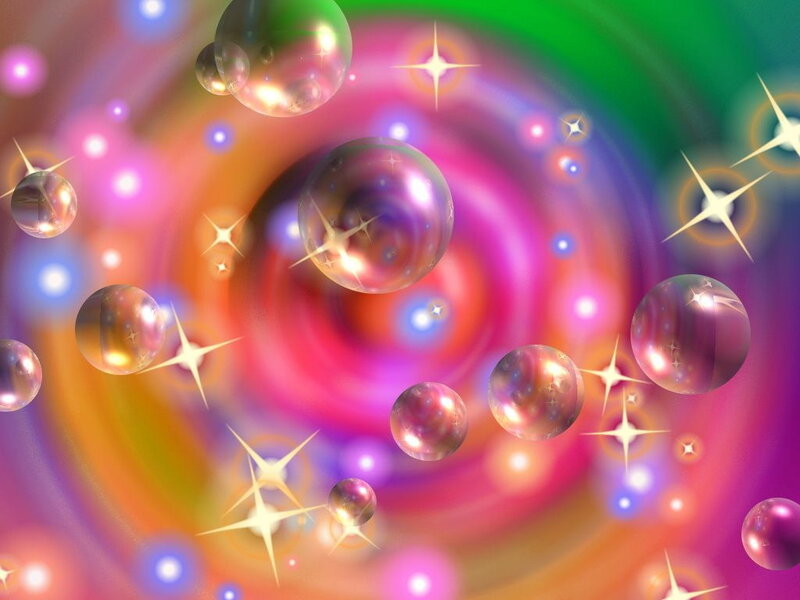 Colorful Bubbles in Space — Pink