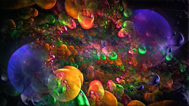 Colorful Bubbles in Space — Purple