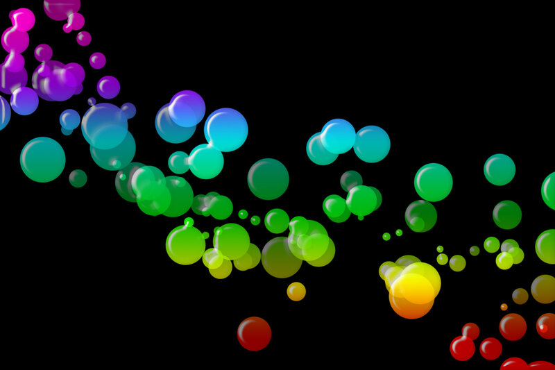 Colorful Bubbles on Black — Green