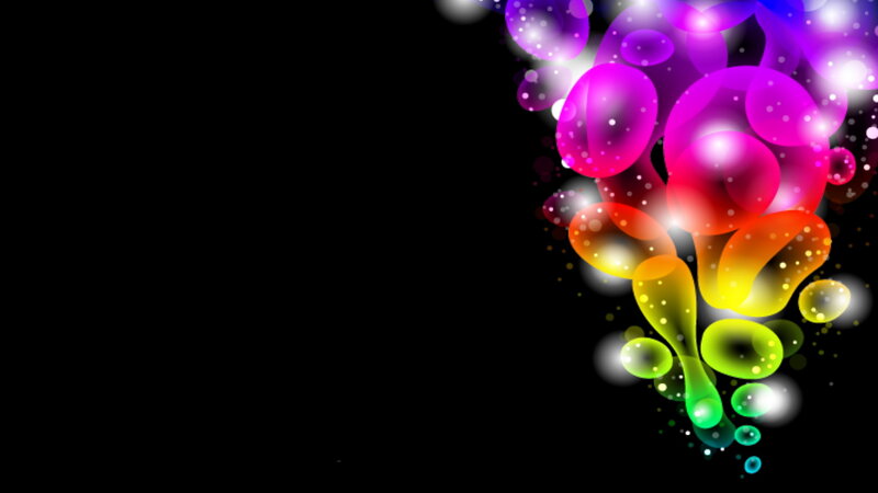 Colorful Bubbles on Black — Purple