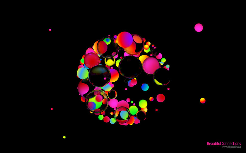 Colorful bubbles on black