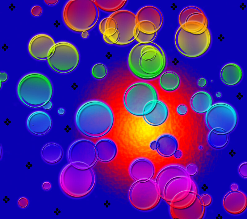 Colorful Bubbles on Blue