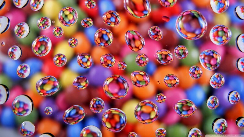 Colorful Bubbles on Candy