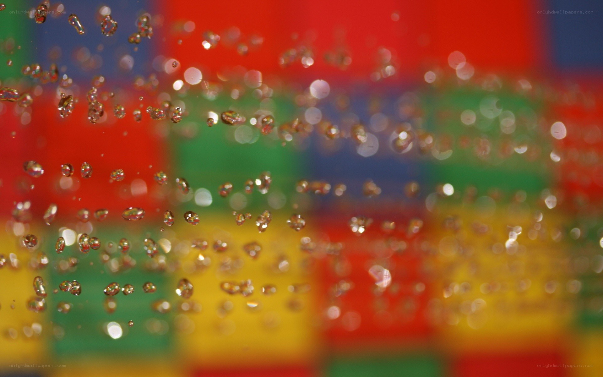 Colorful bubbles on glass