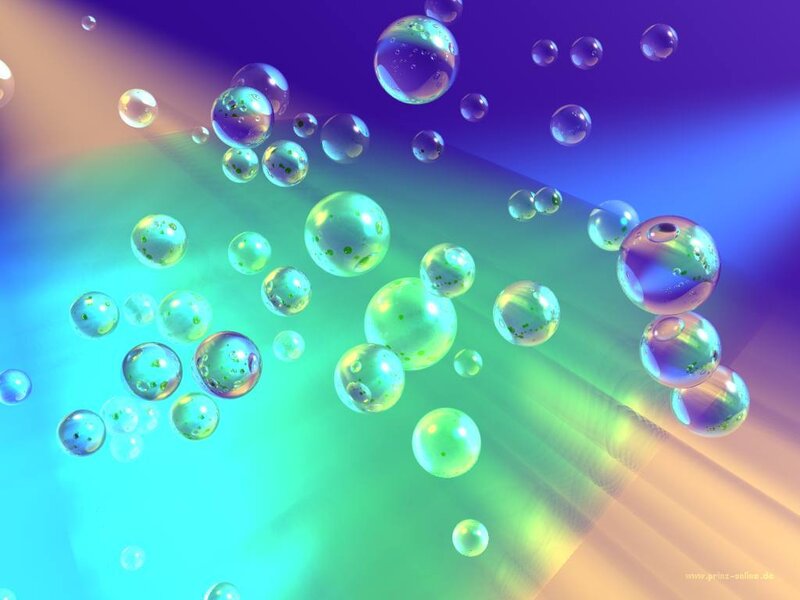 Colorful bubbles on gradient background