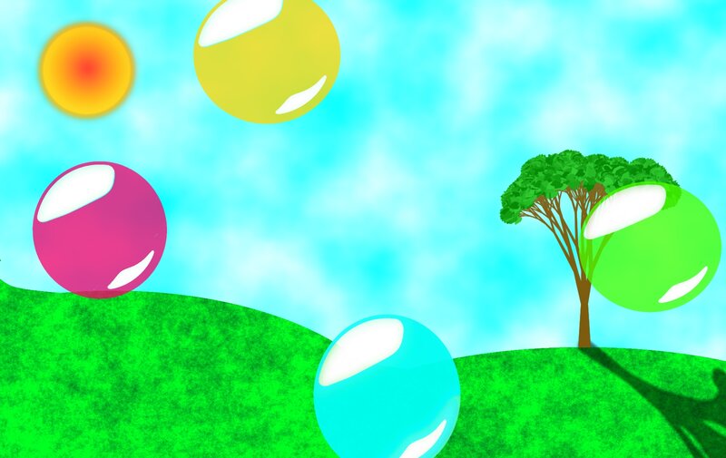 Colorful Bubbles on Hills