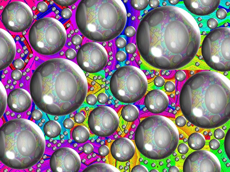 Colorful Bubbles on Pattern