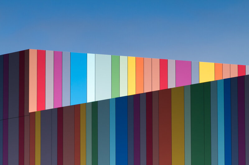 Colorful Building Facade — Blue, Calm