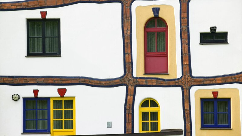 Colorful Building Facade — White