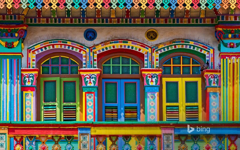 Colorful Building Facade — Yellow, Vibrant, Afternoon