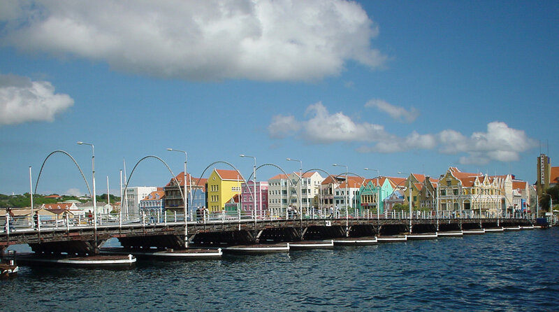Colorful buildings along a waterfront