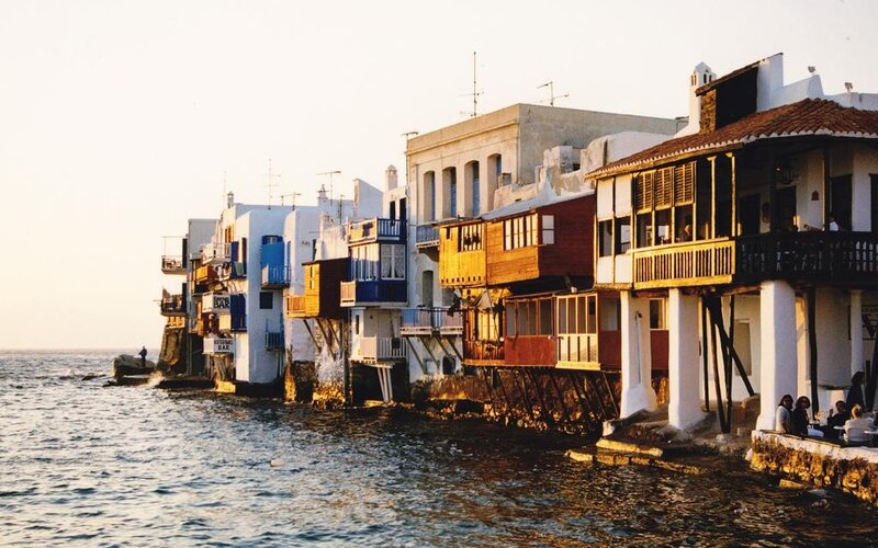 Colorful buildings along the waterfront