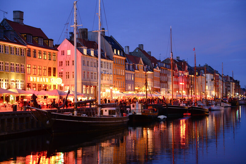 Colorful Buildings at Harbor — Blue