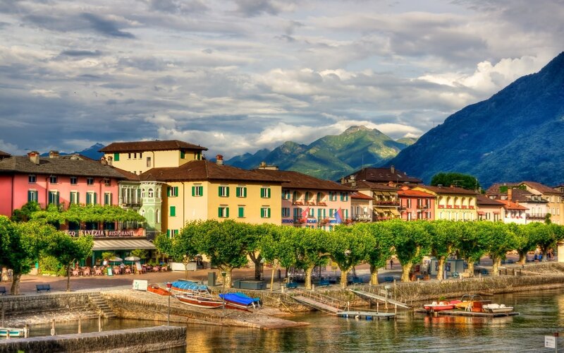 Colorful Buildings by Lake