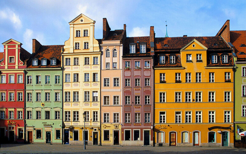 Colorful Buildings in a Row