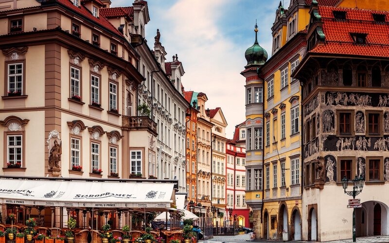 Colorful Buildings in City
