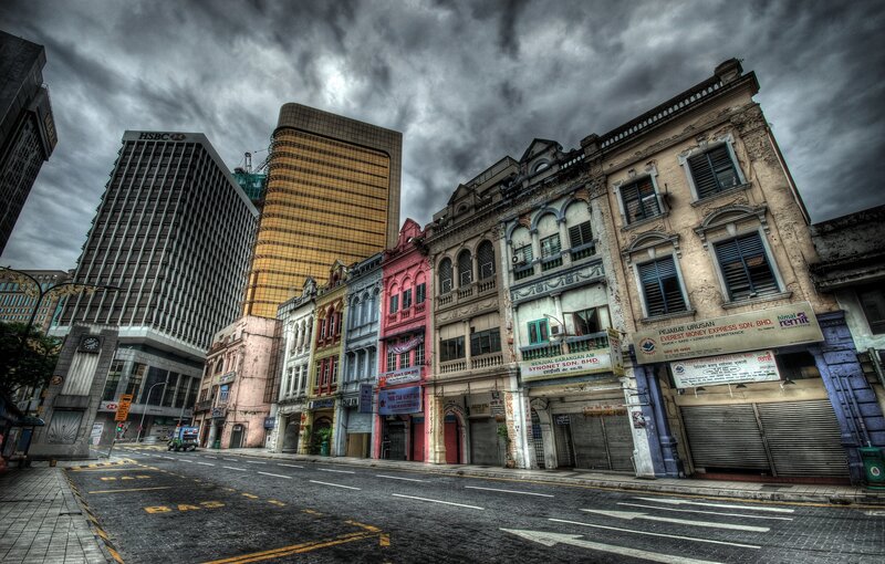 Colorful buildings in Kuala Lumpur