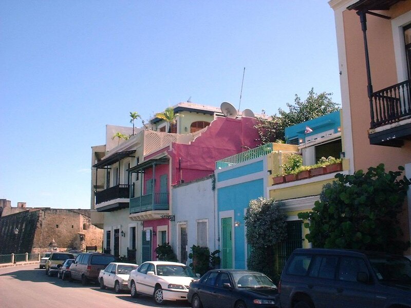 Colorful Buildings in Old Town — Blue