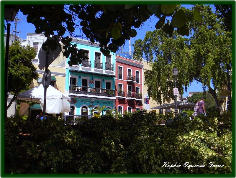 Colorful Buildings in Plaza