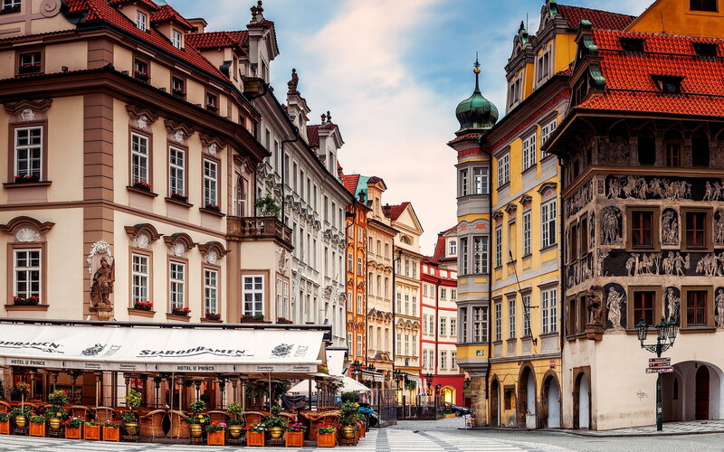 Colorful Buildings in Prague — Red